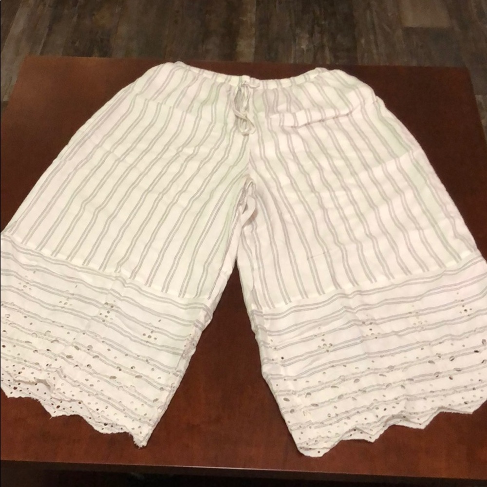 Cropped Pinstriped Pants